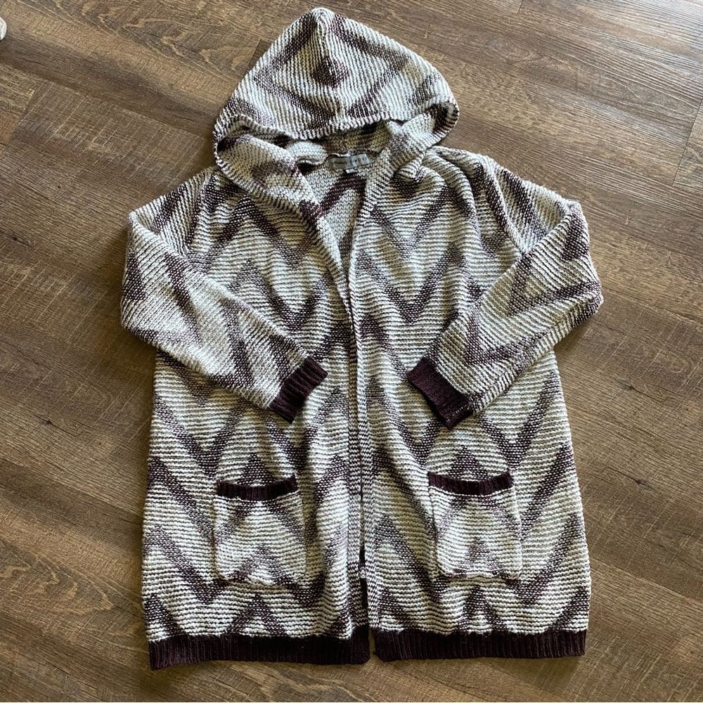 Absolutely Famous Hooded Cardigan Sweater Purple Hoodie Large Athleisure - Picture 5 of 8